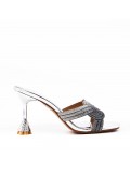 Faux leather heeled sandal