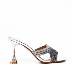 Faux leather heeled sandal