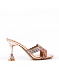 Faux leather heeled sandal