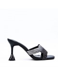 Faux leather heeled sandal