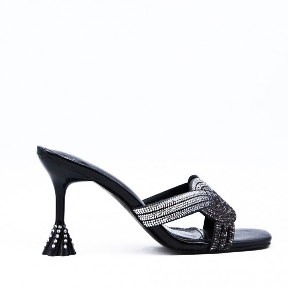 Faux leather heeled sandal