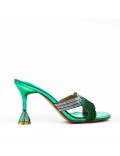 Faux leather heeled sandal