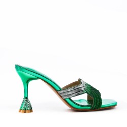 Faux leather heeled sandal