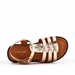 Girl's faux leather sandal