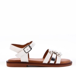 Sandale fille en simili cuir