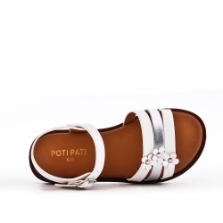 Girl's faux leather sandal