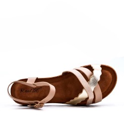 Faux leather sandals for women