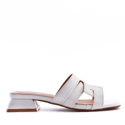 Faux leather heeled sandal