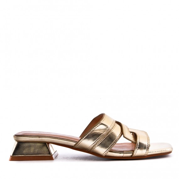 Faux leather heeled sandal