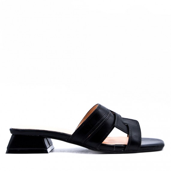 Faux leather heeled sandal