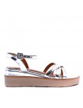 Women's faux leather wedge sandal