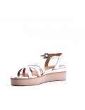 Women's faux leather wedge sandal