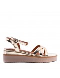 Women's faux leather wedge sandal