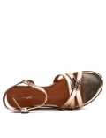 Women's faux leather wedge sandal