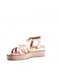 Women's faux leather wedge sandal