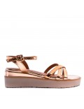 Women's faux leather wedge sandal