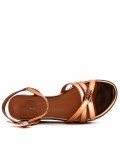 Women's faux leather wedge sandal