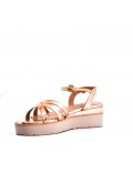 Women's faux leather wedge sandal