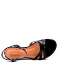 Women's faux leather wedge sandal