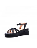 Women's faux leather wedge sandal