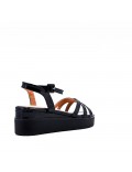 Women's faux leather wedge sandal