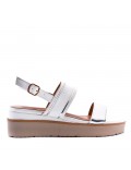 Women's faux leather wedge sandal