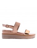 Women's faux leather wedge sandal