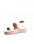 Women's faux leather wedge sandal