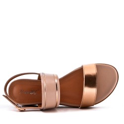 Women's faux leather wedge sandal