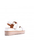 Women's faux leather wedge sandal