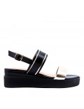 Women's faux leather wedge sandal