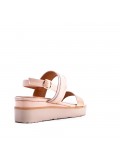 Women's faux leather wedge sandal