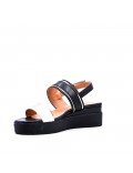 Women's faux leather wedge sandal