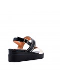 Women's faux leather wedge sandal