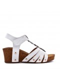 Women's faux leather wedge sandal