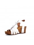 Women's faux leather wedge sandal