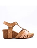 Women's faux leather wedge sandal