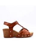 Women's faux leather wedge sandal