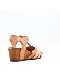 Women's faux leather wedge sandal