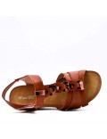 Women's faux leather wedge sandal