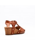 Women's faux leather wedge sandal