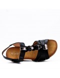 Women's faux leather wedge sandal