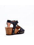 Women's faux leather wedge sandal