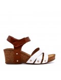 Women's faux leather wedge sandal