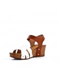 Women's faux leather wedge sandal