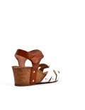 Women's faux leather wedge sandal