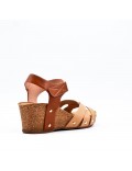 Women's faux leather wedge sandal