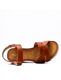 Women's faux leather wedge sandal