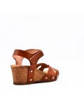 Women's faux leather wedge sandal