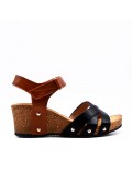 Women's faux leather wedge sandal